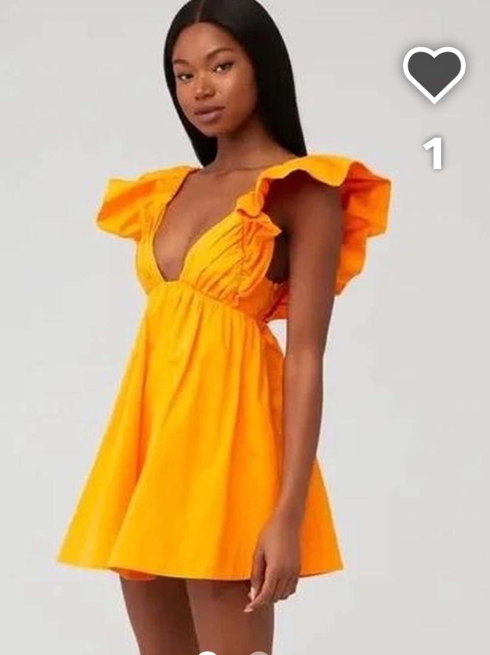 Ruffled V-Neck Mini Dress in Vibrant Orange